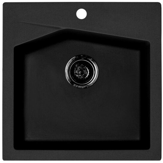 Chiuveta Bucatarie X Linea 50 Granit 500 x 500MM Sifon 90MM Negru