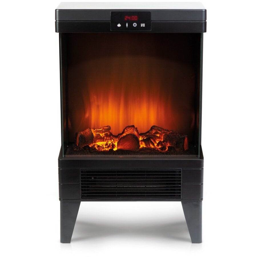 Semineu Electric 1000/2000W Incalzitor Radiant LED Negru