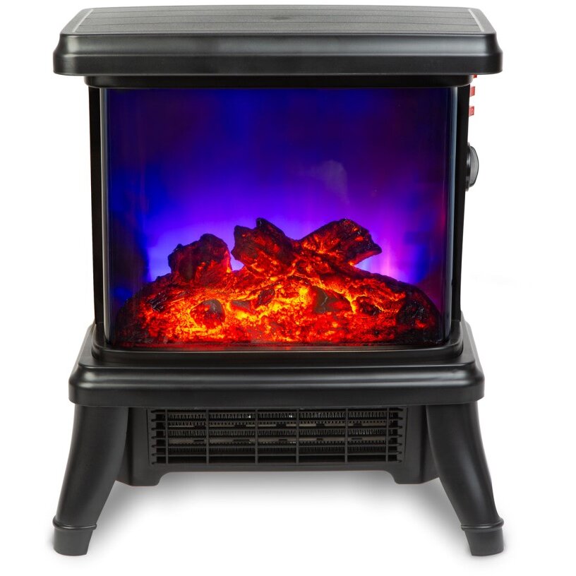 Semineu Electric 900/1800W Incalzitor Radiant LED IP20 Negru