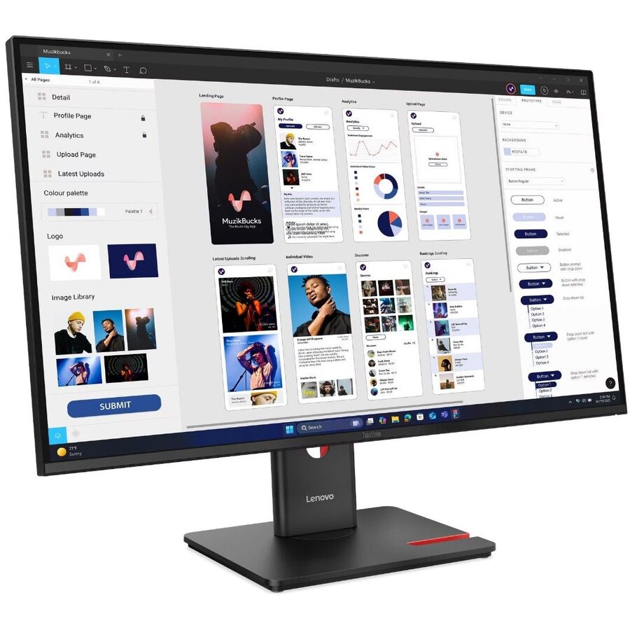 Monitor LED ThinkVision T32UD-40 IPS 31.5Inch 3840x2160 HDMI Hub USB Negru