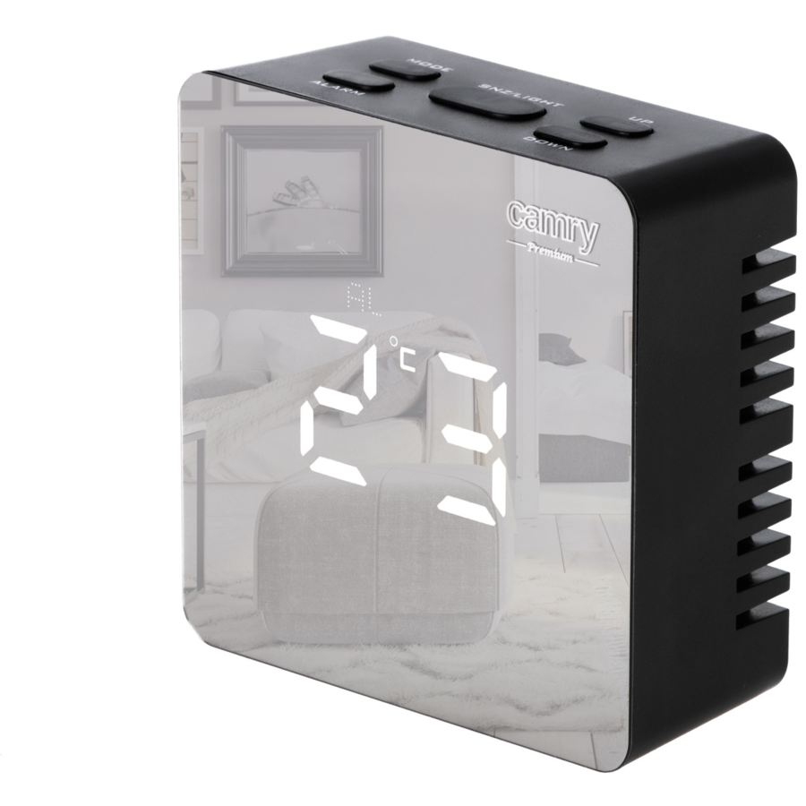 Ceas Desteptator CR 1150 Alarma Afisaj Data Temperatura Negru