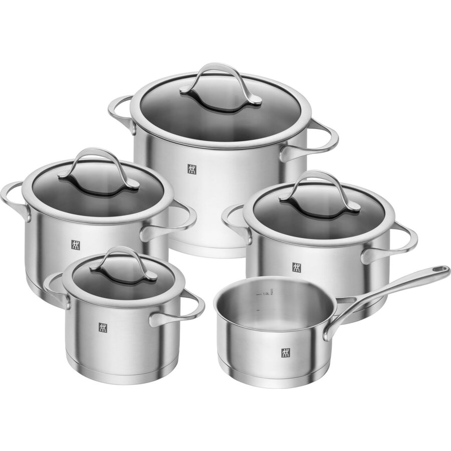 Set 5 Oale Inox + 5 Capace Aluminiu