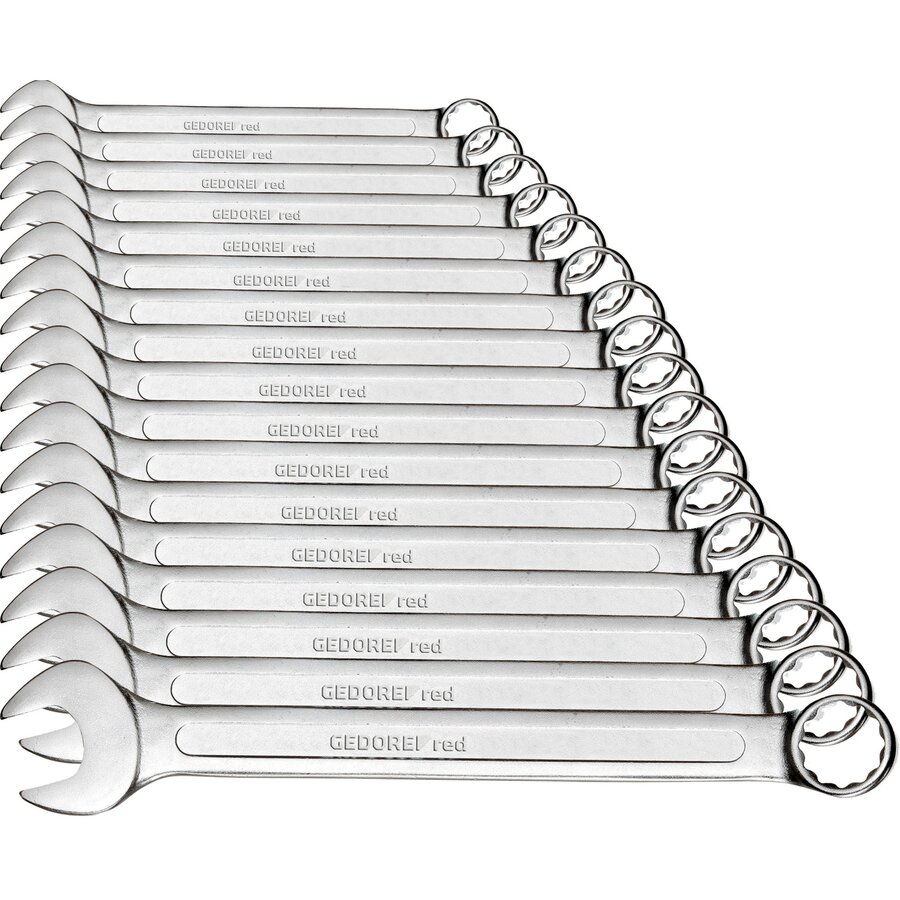 Red combination wrench set SW6-22mm 17 pieces - 3300994