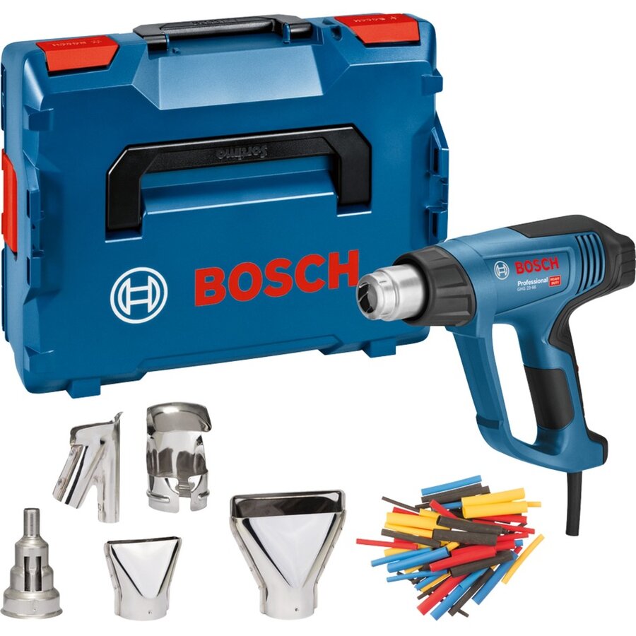 Bosch hot air gun GHG 23-66 Professional + 5-piece accessories (blue/black, 2,300 watts, L-BOXX)