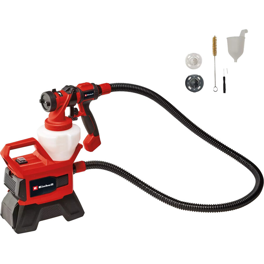Power X-Change cordless paint spray system TE-SY 18/90 Li-Solo, spray gun red/black, without battery and charger