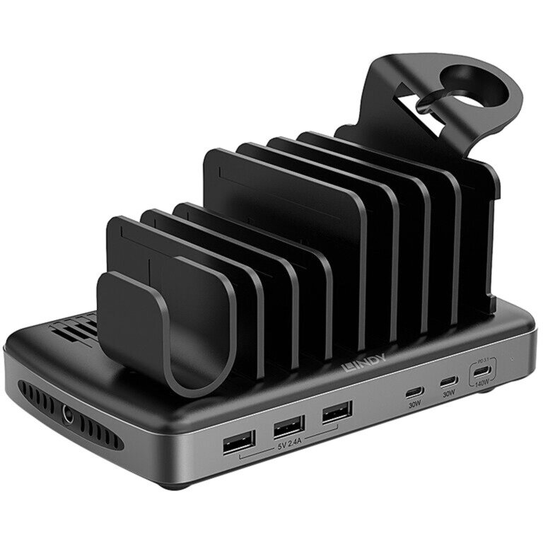 Statie Incarcare 160W 6-Port USB 3x USB-A + 3x USB-C Negru