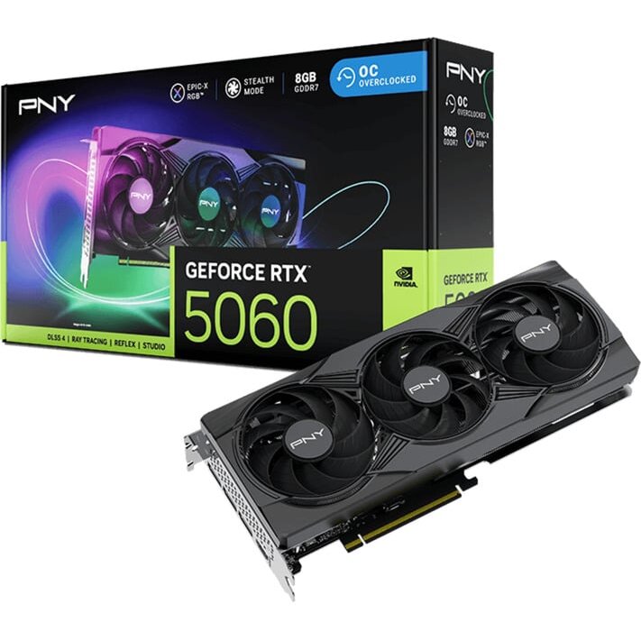 Placa video PNY GeForce RTX 5060 Overclocked Dual Fan 8GB GDDR7 128-bit DLSS 4.0 - imagine 3