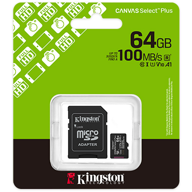 Card Canvas Select Plus Gen3 64GB MicroSDXC Clasa 10 + Adaptor