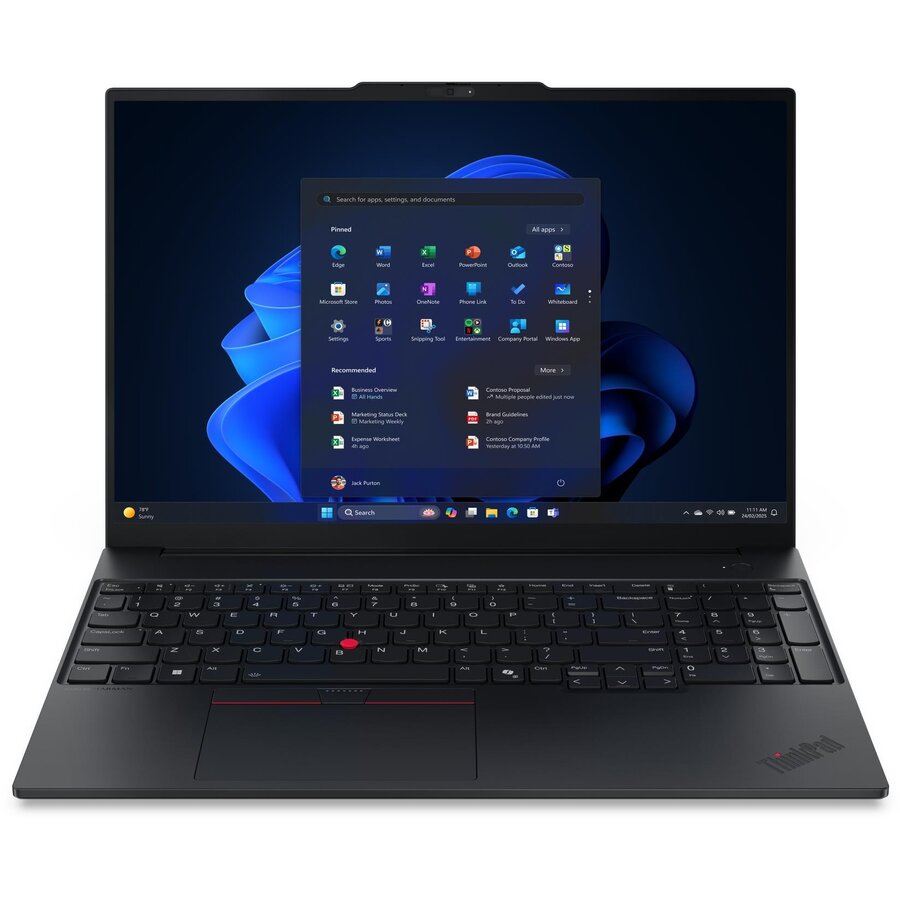 Laptop ThinkPad E16 G3 WUXGA 16 inch Intel Core Ultra 5 225U 16GB 512GB SSD Windows 11 Pro Black