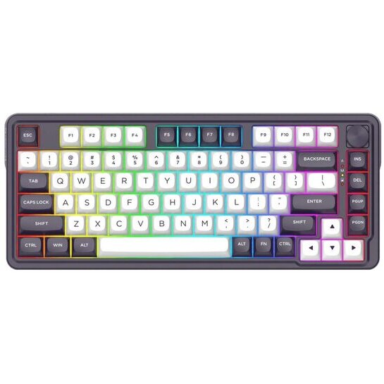 Tastatura Mecanica Finke  Gaming Bluetooth / cu Fir Iluminare RGB Negru/Alb