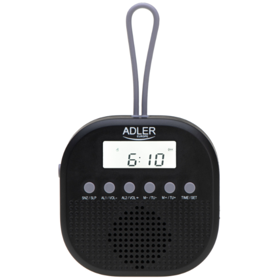 Radio AD 1912 IPX4 FM  Alarma Negru