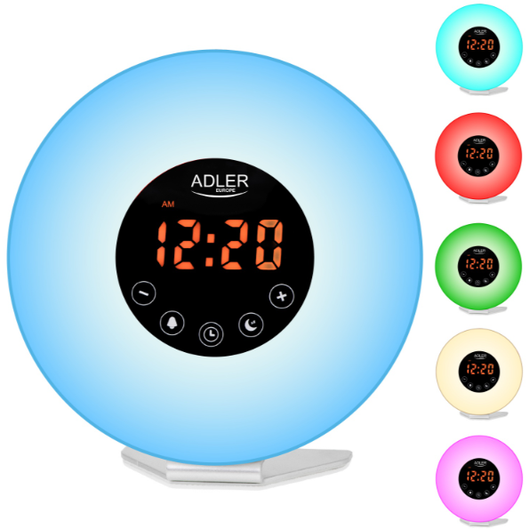 Radio Ceas Desteptator  Lumina De Trezire  Simulare Rasarit   Sunete  Natura   FM  Lumina Ambientala Colorata