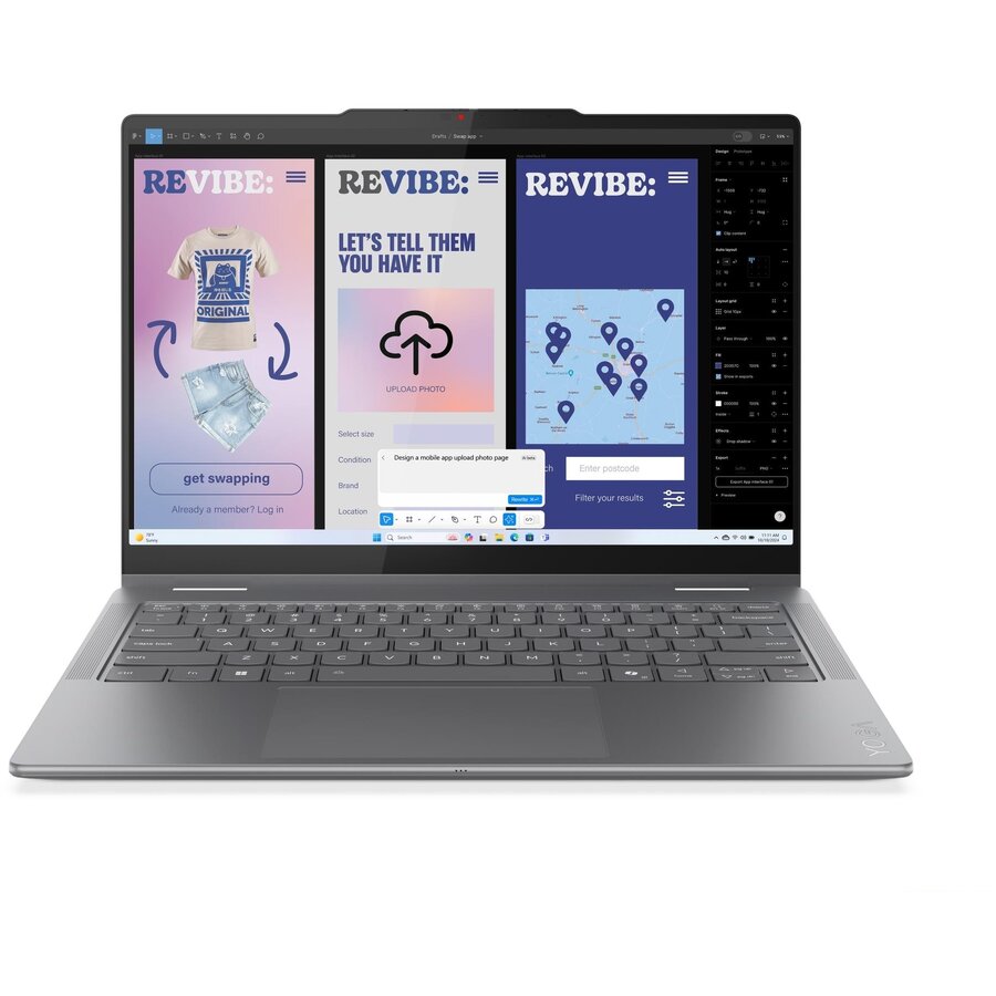 Laptop Yoga 7 WUXGA 14 inch Intel Core Ultra 5 226V 16GB 512GB SSD Windows 11 Home Luna Grey