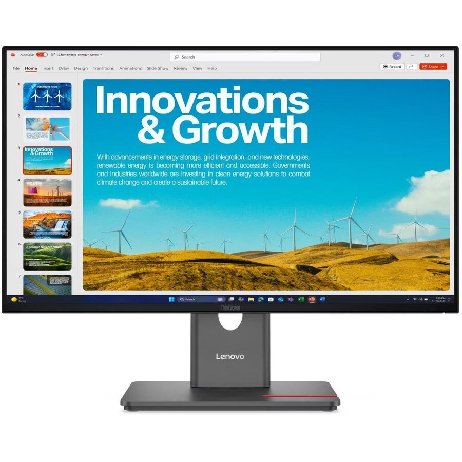Monitor ThinkVision P24QD-40 IPS 23.8Inch 2560x1440 HDMI 120Hz Negru/Gri