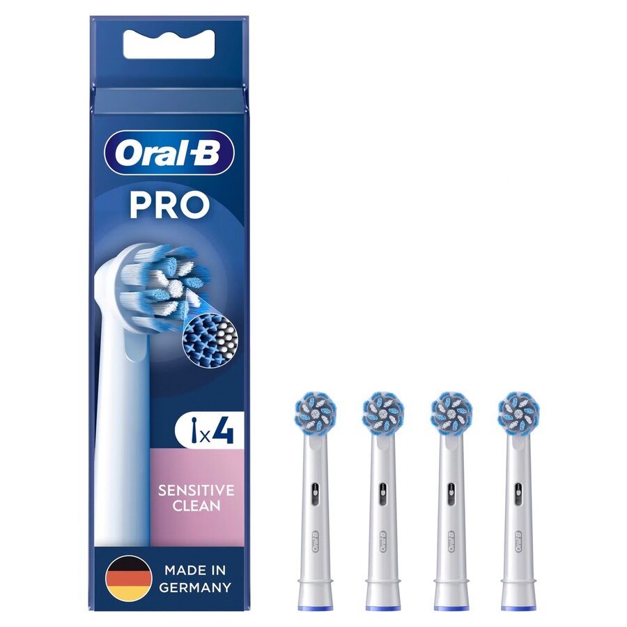 Braun Pro Sensitive Clean brush heads 4-pack (white)