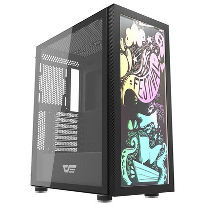 Carcasa computer Darkflash DK210 Graffiti, negru, INN-DK210 - imagine 2