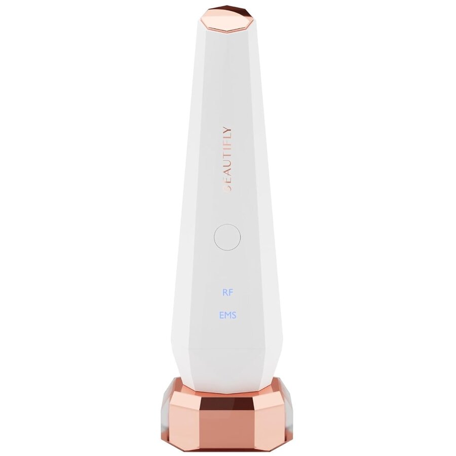 Aparat de Masaj Facial BEAUTIFLY B-Lumix PRO Capat Placat cu Aur 24K Alb