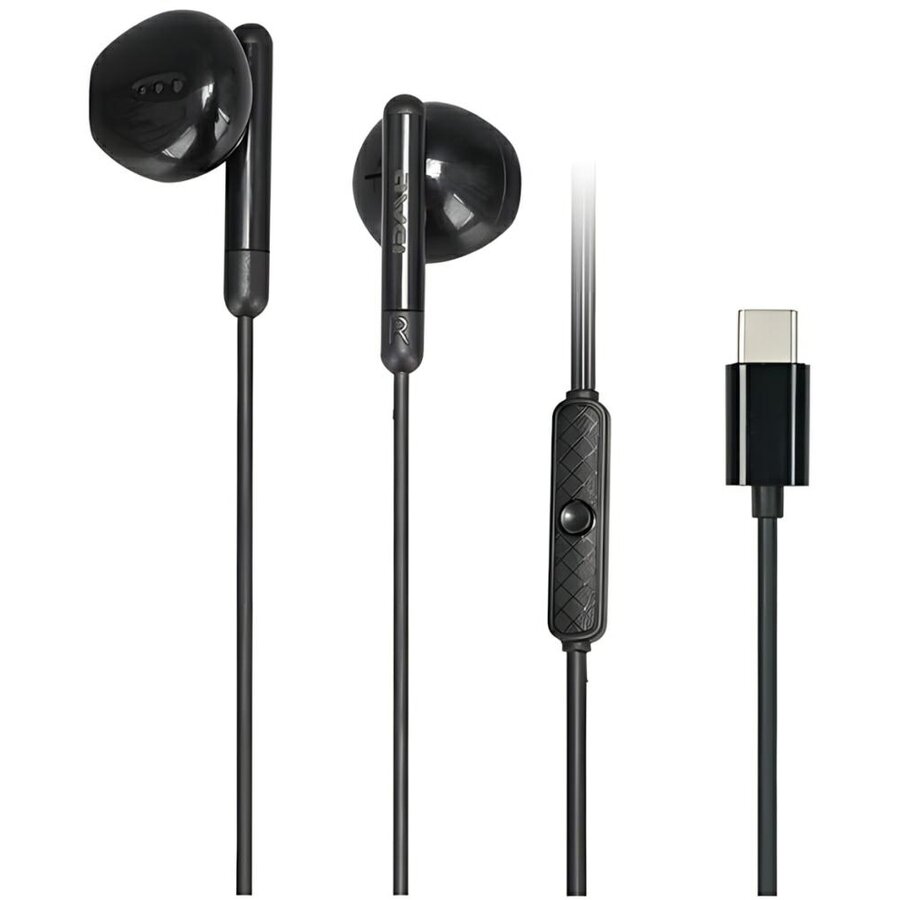 Casti audio cu microfon AWEI PC-6T, In-ear, Control pe fir, USB-C, Lungime cablu 1.2m, Negru - imagine 2