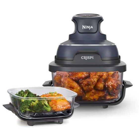 Friteuza CRISPi Single 3.8L 1700W Aer Cald Albastru Gri Transparent