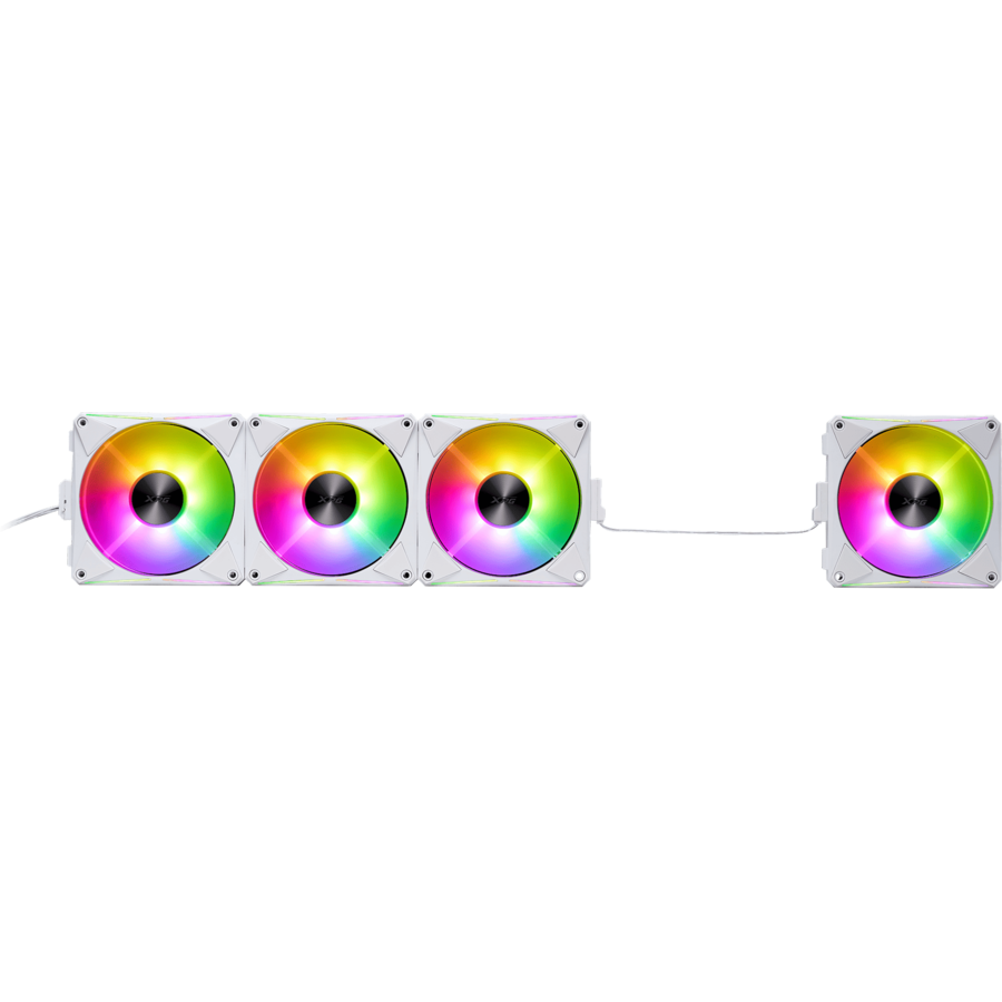 Set 4 Ventilatoare Huricane MAG ARGB 120MM PWM Alb