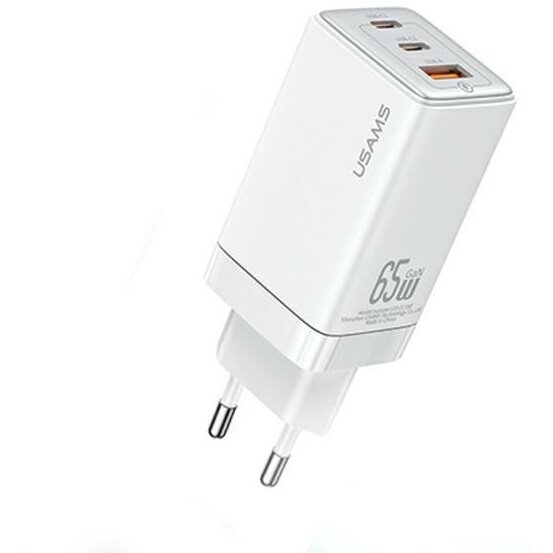Incarcator US-CC180, 65W, 3A, 2xUSB-C, 1xUSB-A, Fast Charging, Alb