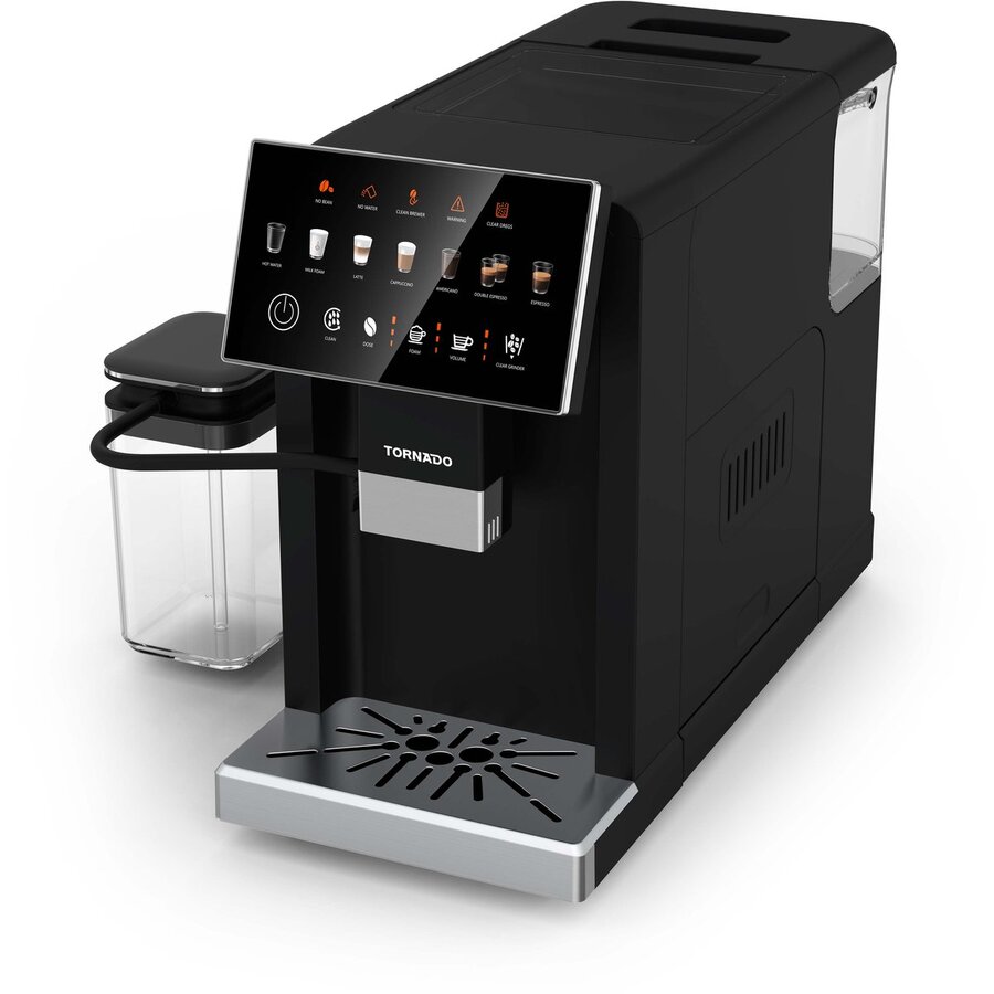 Espressor Automat TCMA-1001-GS Rezervor Apa 1.5L 20Bar Rezervor Lapte 0.7L Recipient Boabe 200G Negru