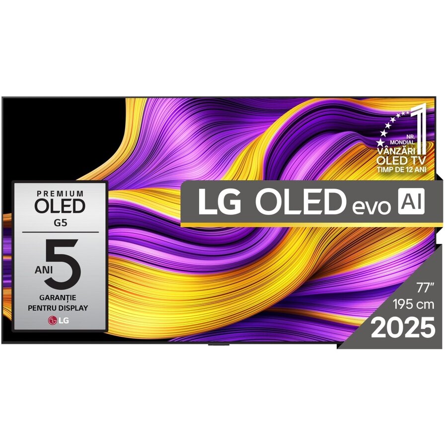 Televizor OLED evo AI OLED77G51LW 195.6cm 77inch 4K Ultra HD Smart TV Wi-Fi Negru
