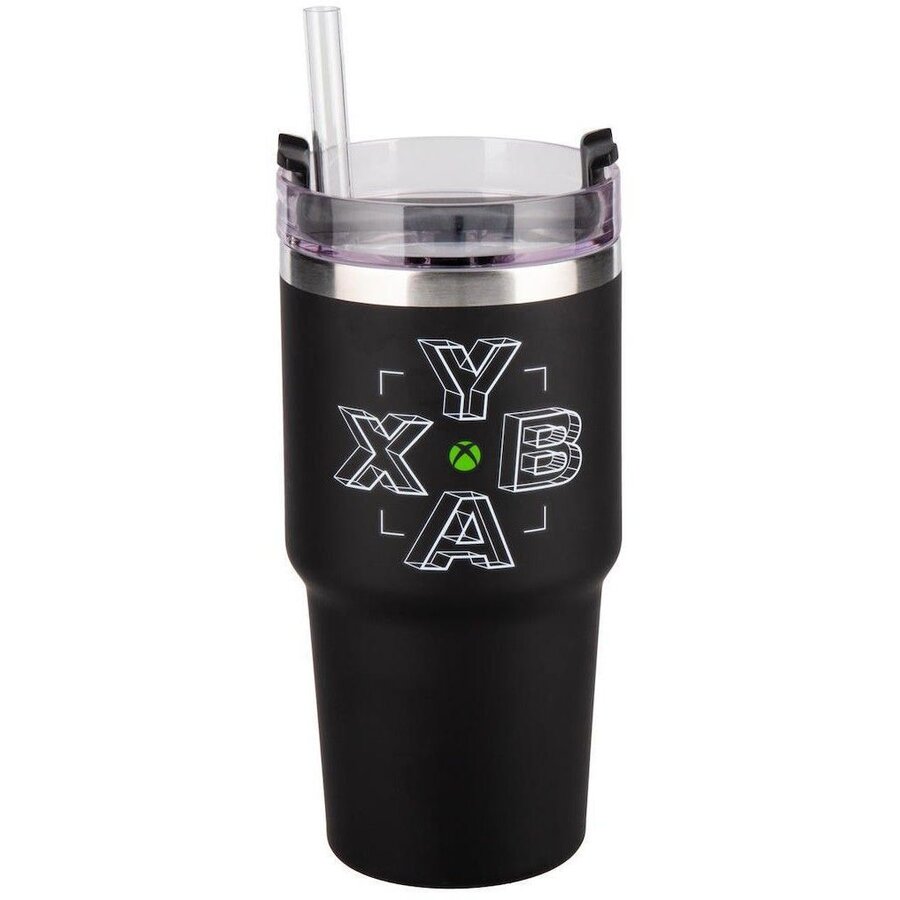 Cana Termica cu Pai XBOX Gamer Cup 600ML Negru