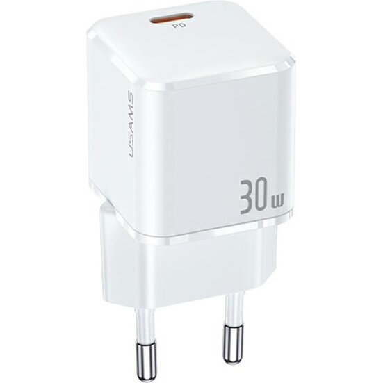Incarcator retea rapid USAMS CC148 Mini, 30W, 3A, 1xUSB-C, Alb - imagine 2