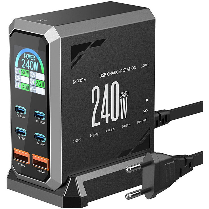 BW-S31 2xUSB-A, 4xUSB-C, PD, încărcător de rețea 240W. - imagine 2