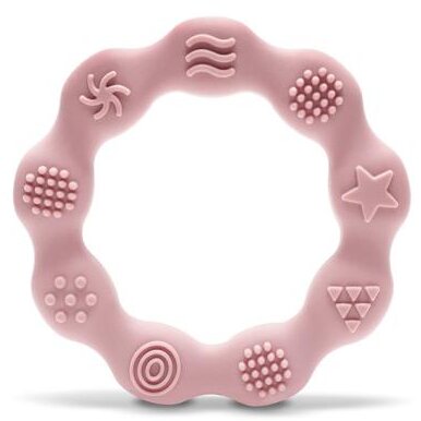 Jucarie de dentitie din silicon Lorelli Ring,, 0 luni+, Gri - imagine 2