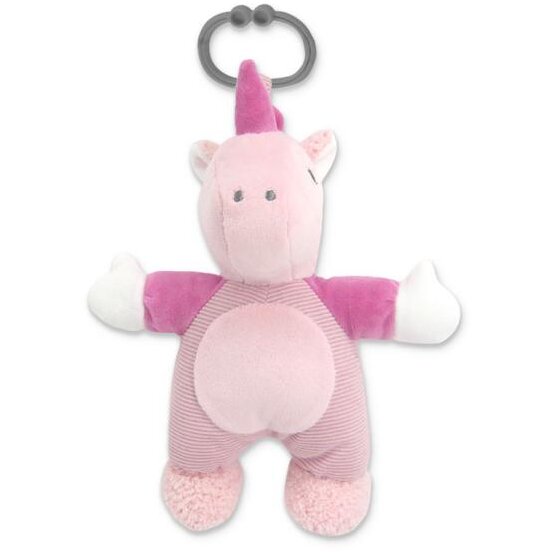 Jucarie de plus Lorelli Unicorn, 22 cm, zornaitoare, 0 luni+, Roz - imagine 2
