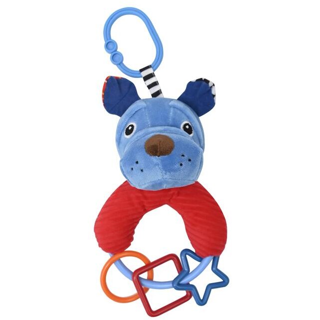 Jucarie de plus Lorelli Catelus, 22 cm, zornaitoare, 0 luni+, Verde - imagine 2