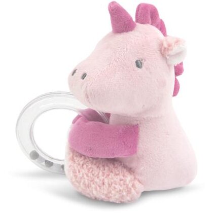Jucarie de plus Lorelli Unicorn, 11 cm, cu inel si bilute zornaitoare, 0 luni+ - imagine 2