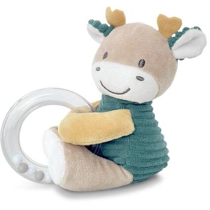 Jucarie de plus Lorelli Cerb, 11 cm, cu inel si bilute zornaitoare, 0 luni+ - imagine 2