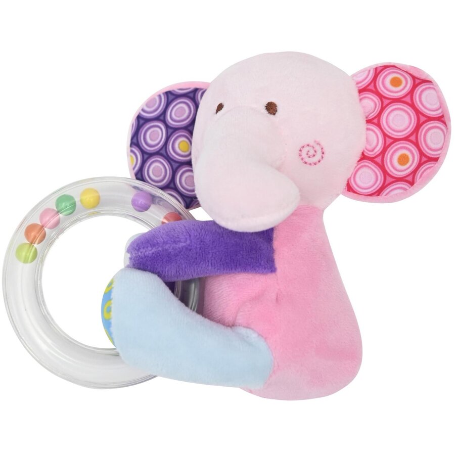 Jucarie de plus Lorelli Elefant, 13 cm, clopotel, cu oglinda, 0 luni+ - imagine 2