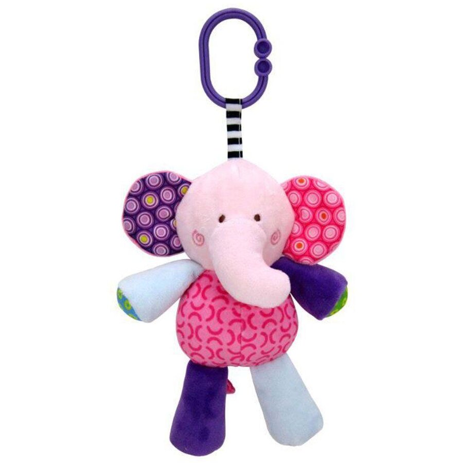 Jucarie de plus Lorelli Elefant, 20 cm, cu forme geometrice zornaitoare, 0 luni+ - imagine 2