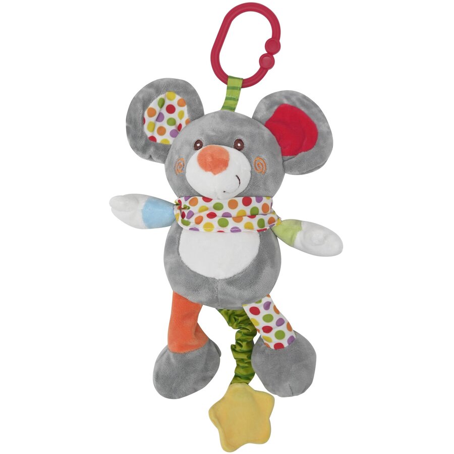 Jucarie de plus Lorelli Soricel, 13 cm, clopotel, cu oglinda, 0 luni+ - imagine 2