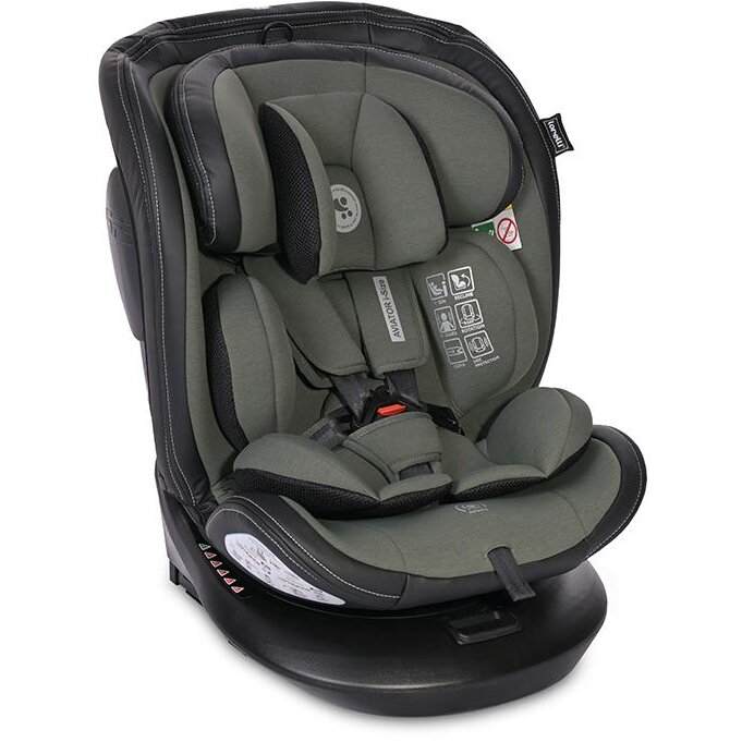 Scaun Auto Copii Aviator i-Size isofix cu Baza Rotativa 360 Grade 0 Luni - 12 Ani 40-150CM Maxim 36KG Verde