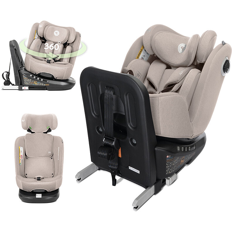 Scaun Auto Copii Auriga i-Size Isofix Anti Rebound Bar Rotativ 360 Grade SPS 0 Luni - 12 Ani 40-150CM Bej