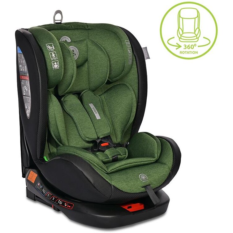 Scaun Auto Copii Ares Isofix i-Size Rotativ 360 Grade 40-150CM 0 Luni - 12 Ani Verde