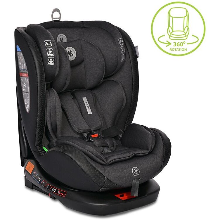 Scaun Auto Copii Ares Isofix i-Size Rotativ 360 Grade 40-150CM 0 Luni - 12 Ani Negru Jasper