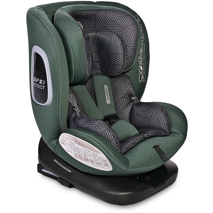 Scaun Auto Copii Phoenix i-Size Isofix Rotativ 0 Luni - 12 Ani 40-150CM Verde Pin