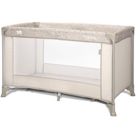 Pat Copii Pliabil Carina 1 Nivel Geanta De Transport Beige Stars