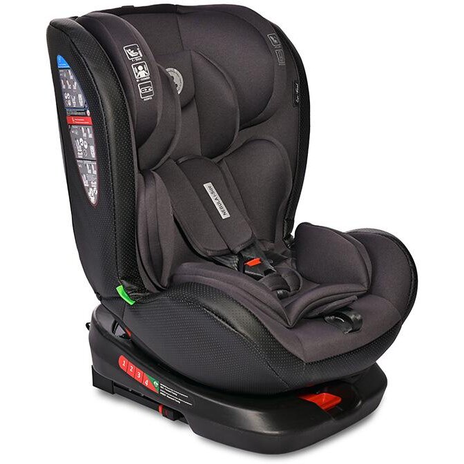 Scaun Auto Copii Nebula i-Size Isofix Baza Rotativa 0 Luni - 12 Ani 40-150CM Maxim 36KG Negru