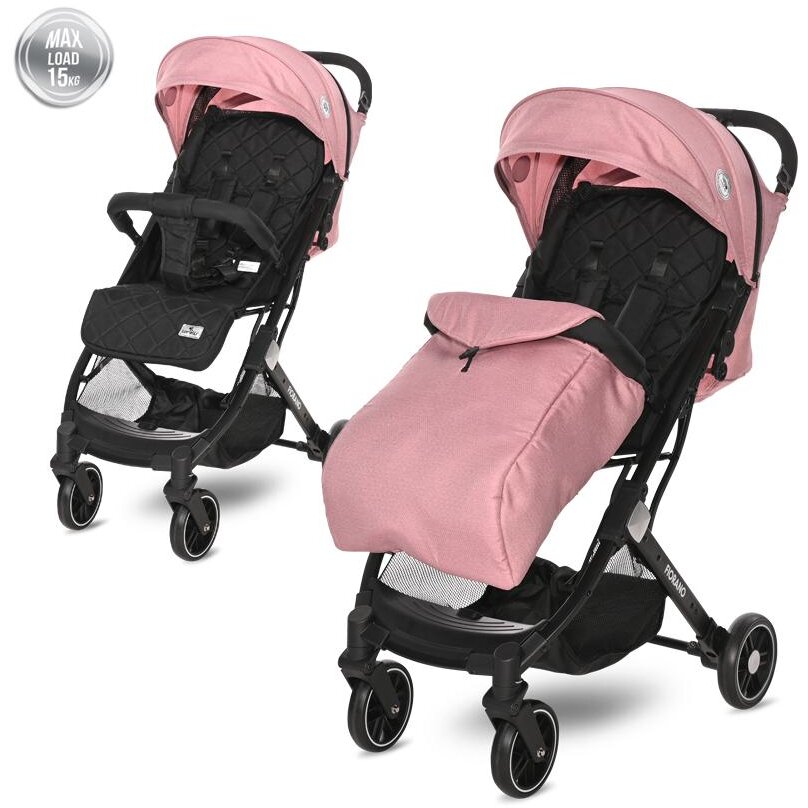 Carucior Fiorano de la 0 Luni pana la 3 Ani Maxim 15kg Pliere Tip Troller Husa de Vreme Rece Roz Quartz