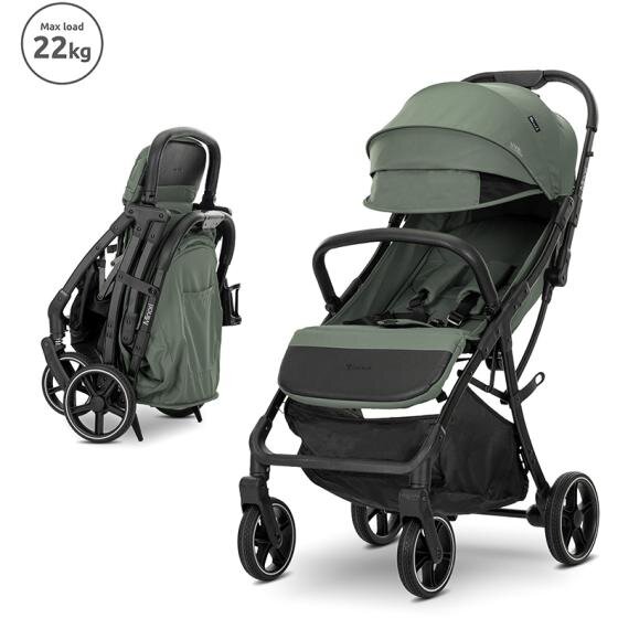 Carucior Sport Minori Sistem Pliere cu o Singura Mana Spatar Reglabil Husa Textila UV 50+ Green