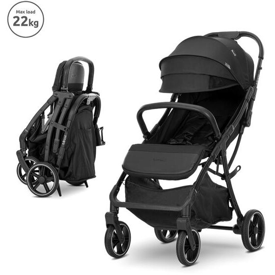 Carucior Sport Minori Sistem Pliere cu o Singura Mana Spatar Reglabil Husa Textila UV 50+ Black