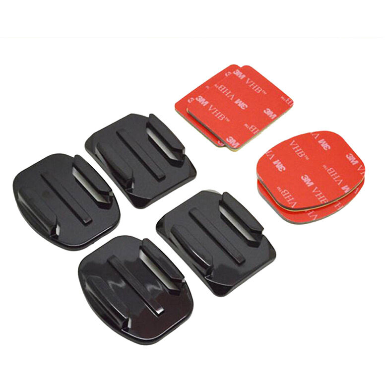 Accesoriu Camera Video Actiune compatibil cu camere video sport, 4x Suport, 4x Autocolant, Negru