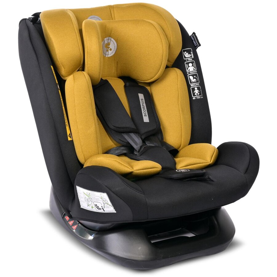 Scaun Auto Copii Scorpius i-Size 0 Luni-12 Ani 40-150CM Maxim 36KG Galben/Negru